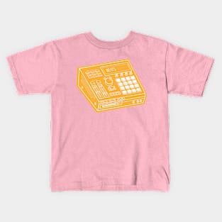 Beat Maker (White Lines + Halloween Orange Drop Shadow) Analog / Music Drop Shadow) Analog / Music Kids T-Shirt